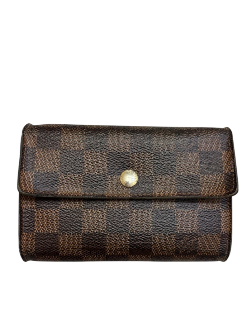 Louis Vuitton authentic damier ebene medium brown clutch wallet